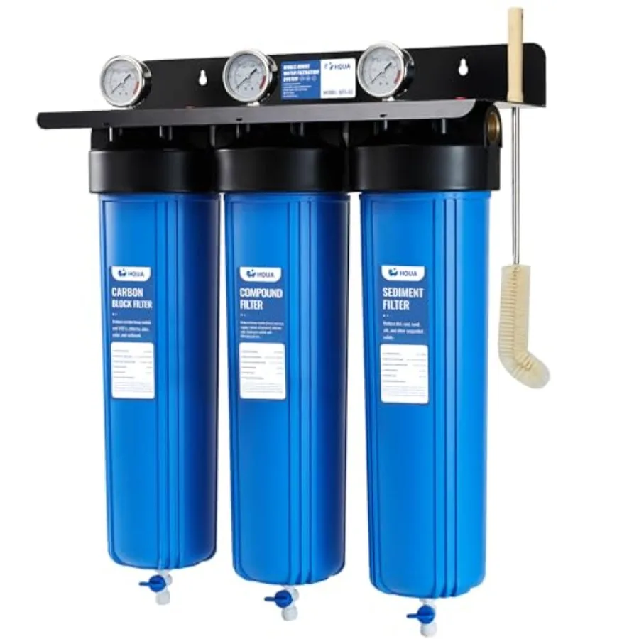 WF3-01 3-Stage Whole House Water Filtration System Reduces Heavy Metals Lead Mercury Copper Nickel Chromium Chloramine Sediment