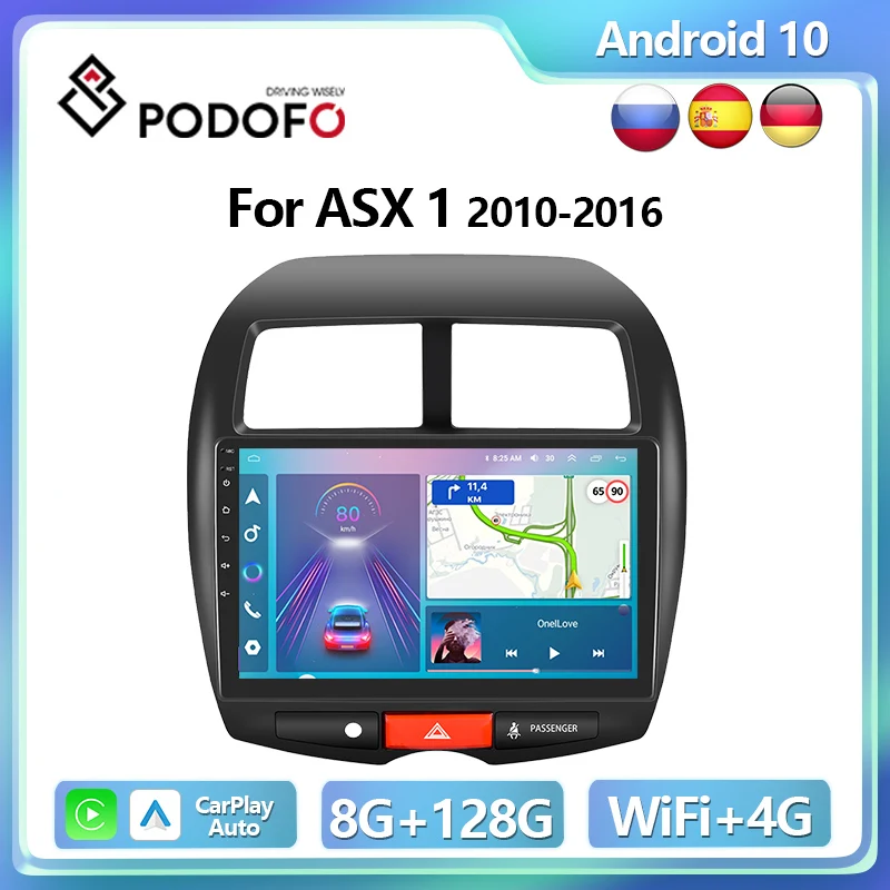 

Podofo 4G CarPlay Android Radio For Mitsubishi ASX 1 2010-2016 For Peugeot 4008 2013 GPS Stereo Car Multimedia Player IPS Unit