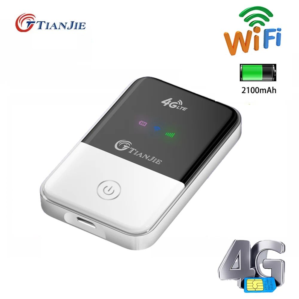 Tianjie 4G Wifi Router Mini 3G Lte Rechargeable Battery Wireless Portable Pocket Mobile Hotspot Car Wi-Fi With Sim Card Slot