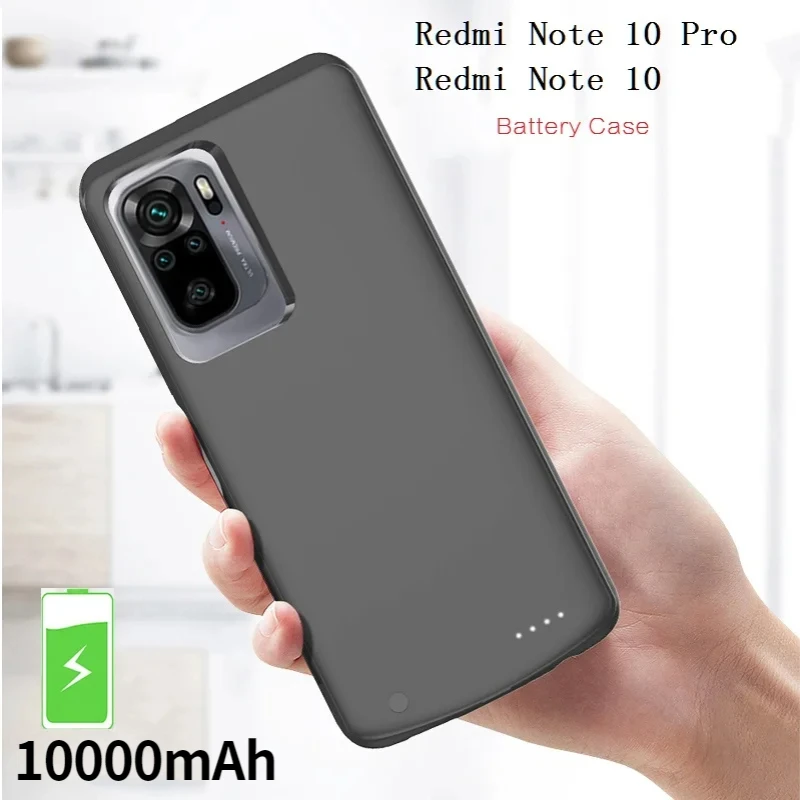 External Power Back For Xiaomi Redmi Note 10 Pro Battery Charger Case Portable Power Bank Charging Cover For Redmi Note 10 10S