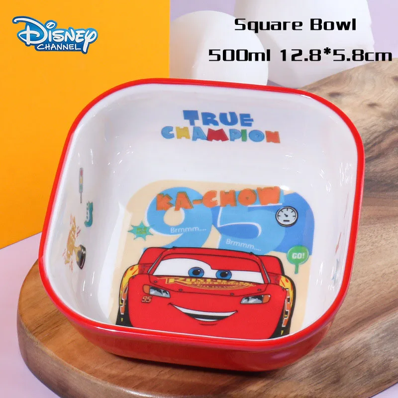 Disney Anime Lightning McQueen Kids Cutlery Kawaii Cartoon McQueen Spoon Fork Water Cup Mug New Dinner Plate Rice Soup Bowl Gift