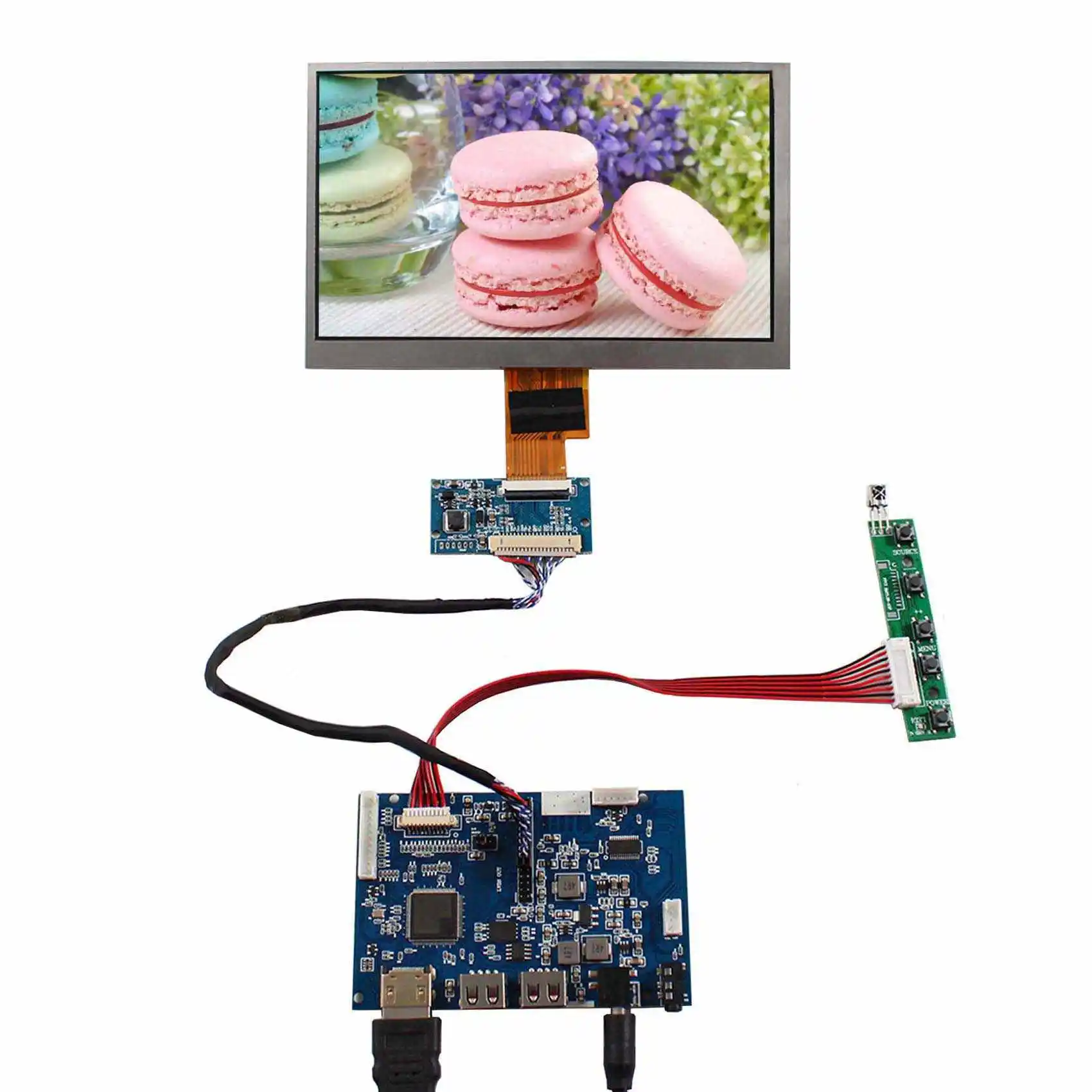 

7inch AT070TNA2 1024X600 TFT-LCD Screen With HD MI USB Audio LCD Controller Board