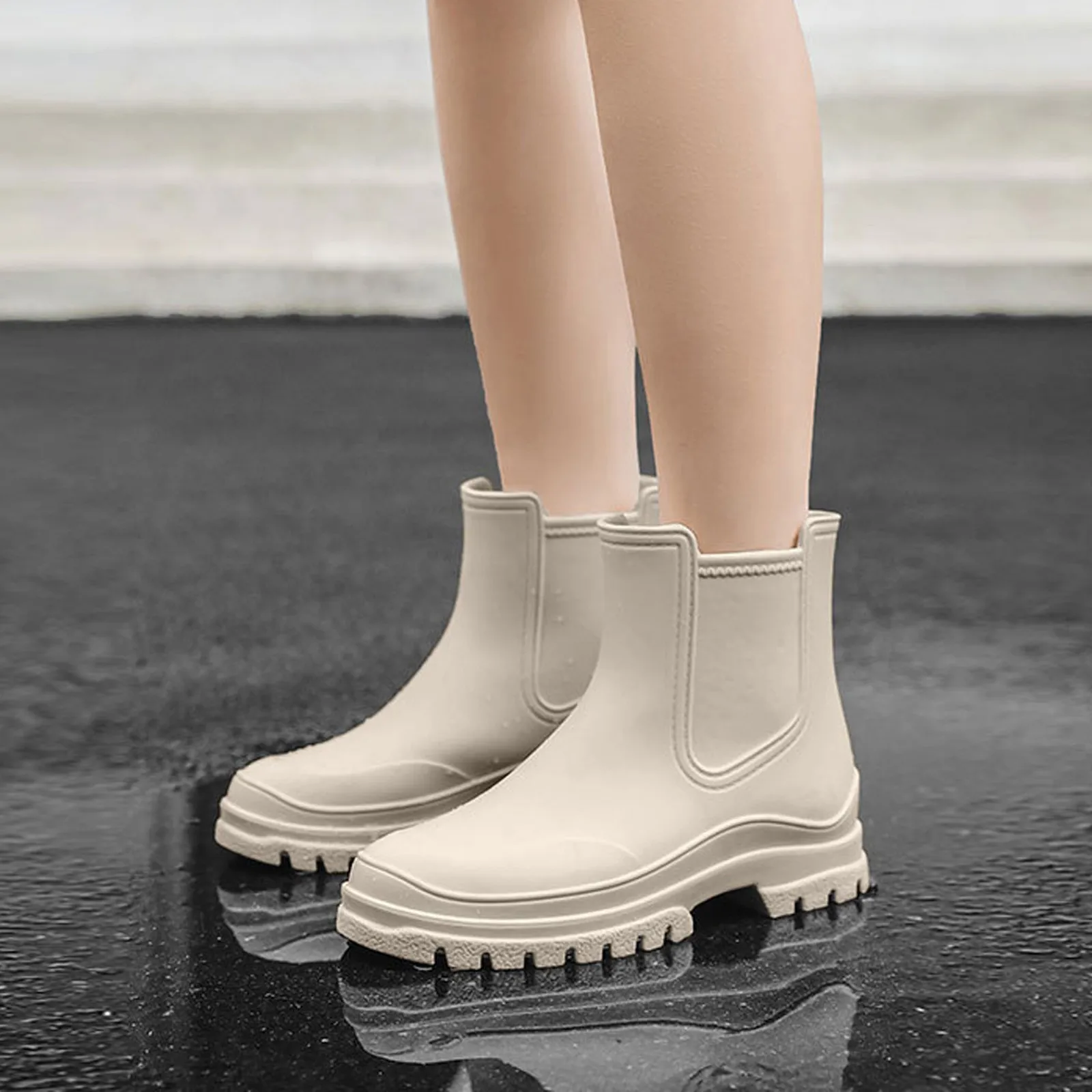 Rain Boots Women Garden Galoshes Waterproof Rubber Chelsea Boot Female Non-slip Rainshoes Fishing Water Shoes Botas Lluvia Mujer