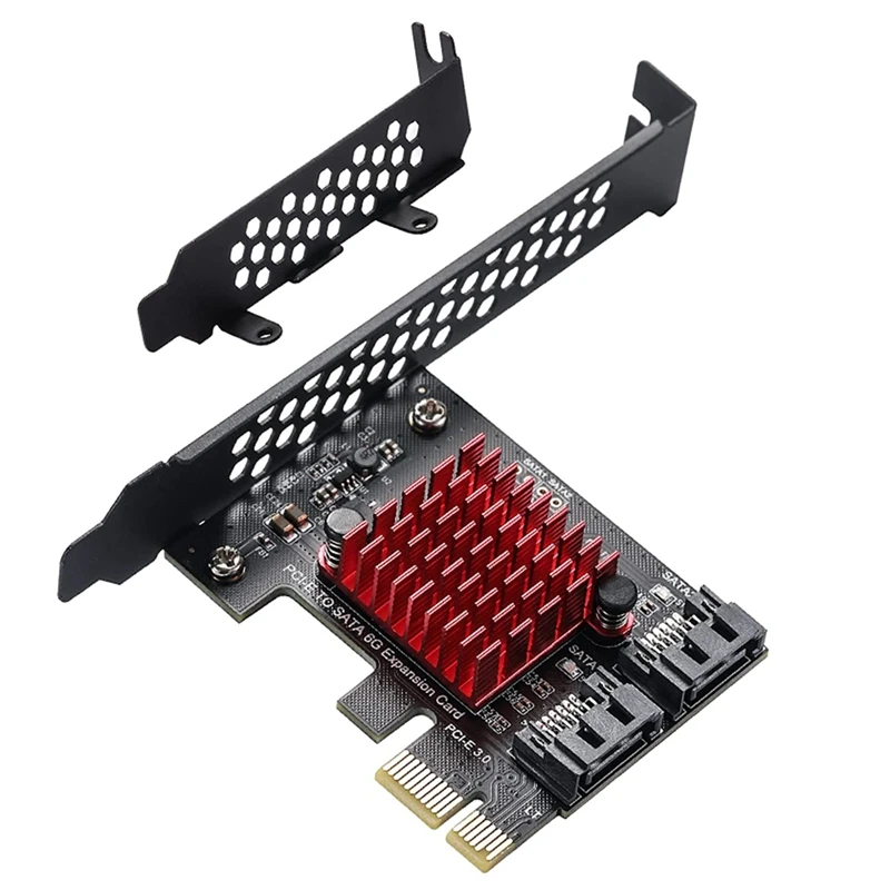 HOT-Pcie To 2 Ports SATA 3.0 6 Gbps SSD Adapter PCI-E PCI Express X1 Controller Board Expansion Card Support X4 X6 X8 X16