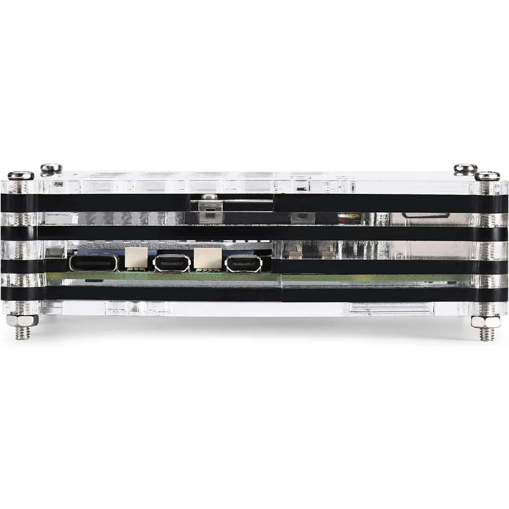 Raspberry Pi 5 Acrylic Case with Cooling Fan Kit, Pi5 Case Active Cooler Heatsink Box Shell for Raspberry Pi 5 4GB/8GB