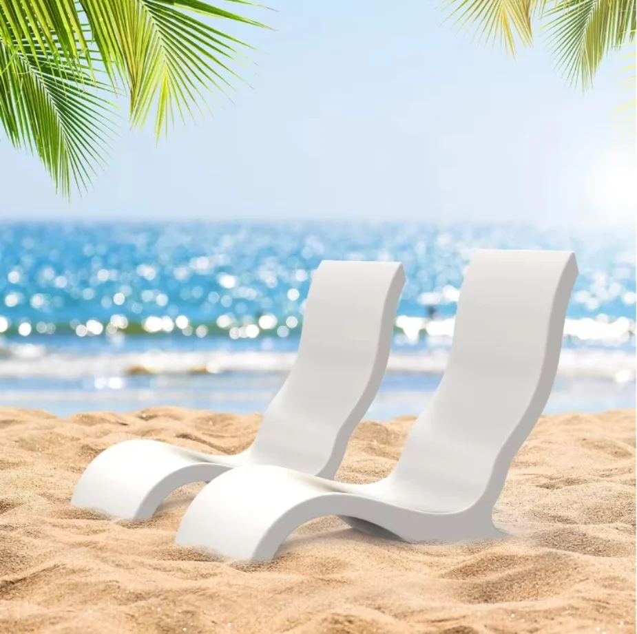 

Chaise Lounge XGC Luxury Loungers Set of 2 Outdoor Beach Chairs In Water Outdoor Furniture Sets Relaxing Sun Loungers