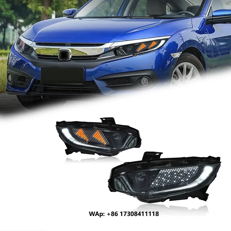 

FT Car Lights For 10th Gen Civic Headlights 2016-2021 LED Projetor Headlamp Daytime Running Light Automotive Accessories