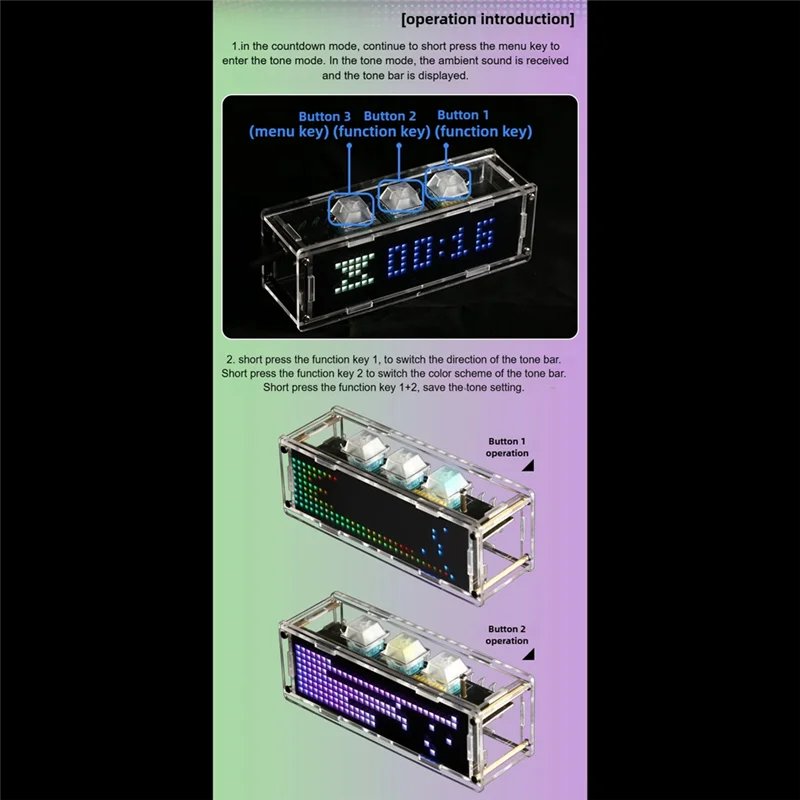 Reliablergb Ambient Light With Mechanical Keycap Clock Support Timer 3 X 6 Color Lighting Effect Wifi Connect Mobile Phone PC