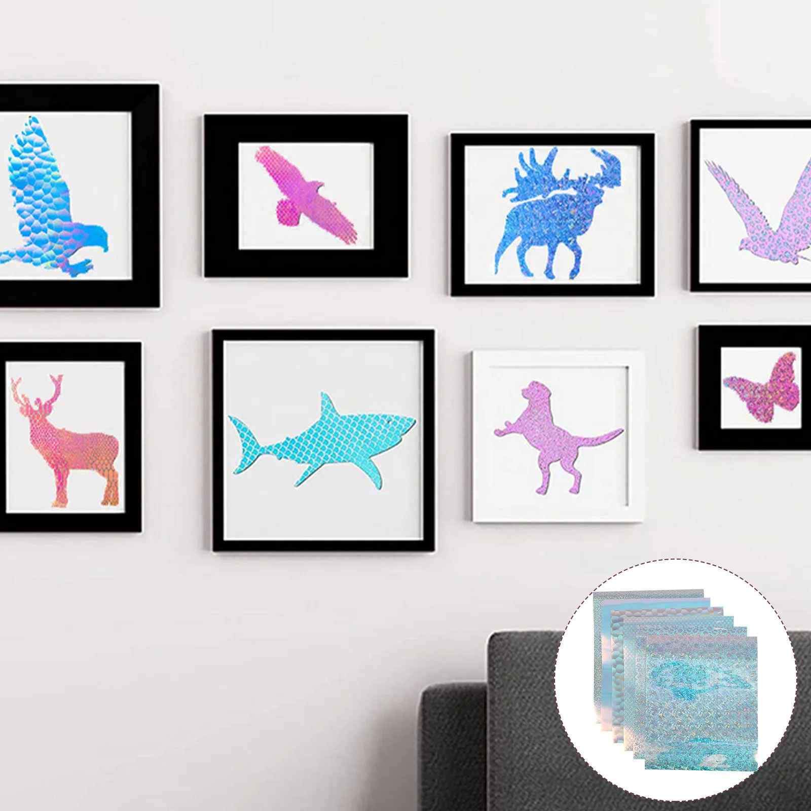 

6 Pcs Color Changing Vinyl Sheets DIY Engraving Film Permanent Adhesive Cup Decals Storage Jars Craft Material Safe