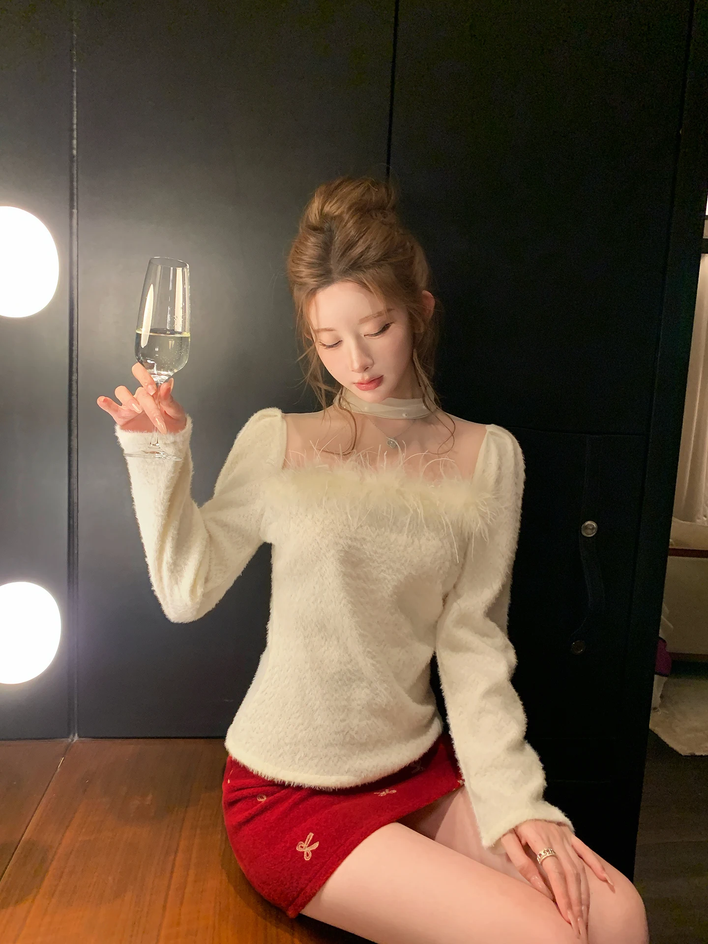 

Уникальный ажурный дизайн, трикотажная основа irt, женская осенне-зимняя внутренняя одежда, мягкий корейский модный топ...