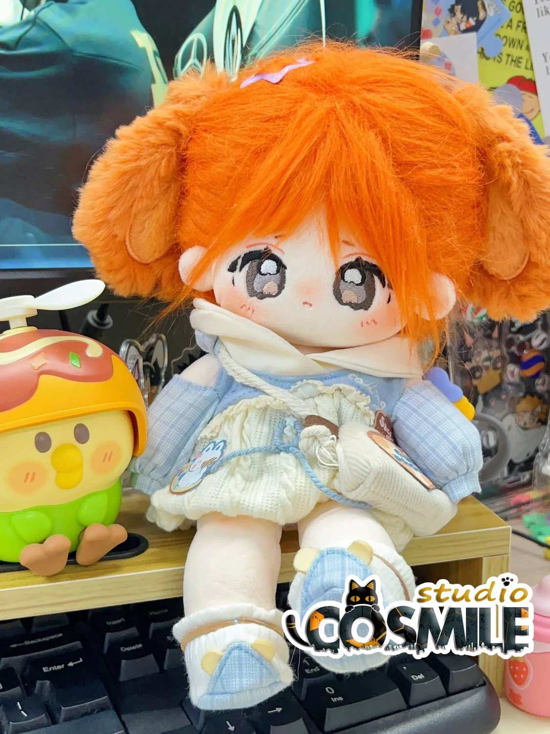 No attributes Kpop Star Idol Girl Group Cute Kawaii Guiju Orange Hair Long Legs Stuffed Plushie Plush 25cm Doll Body XM