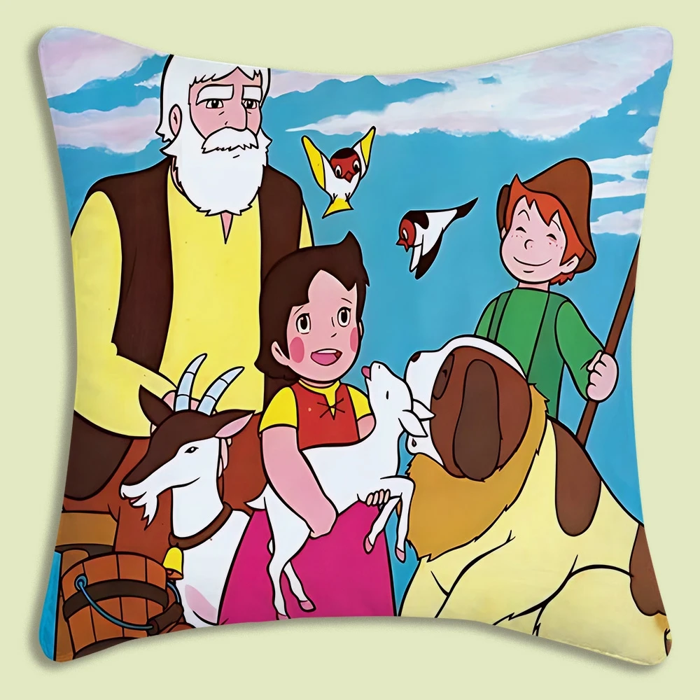 

Наволочки Heidi Peter And Grandpa Alps Goat Mountain, мультяшные, для дивана, декоративные, для дома, двусторонняя печать, короткий плюш, милые