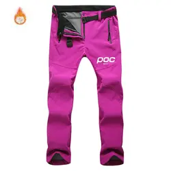 MOTO POC Winter Women Thick Warm Pants Waterproof Windproof Hiking Camping Skiing Pants Cycling MTB Road Bike Bicycle Trousers