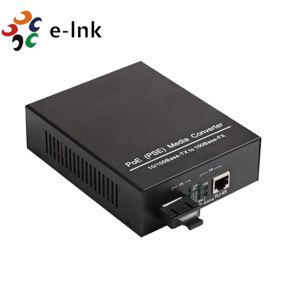 

Gigabit PoE Media Converter, 10/100/1000Mbps SC Fiber to Ethernet Media Converter, IEEE 802.3af/at 30W Built-in, Power Supply