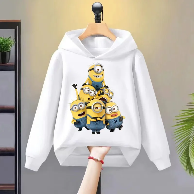 Despicable My child Spring and Autumn Minions printed baby crewneck hoodie Cotton hoodie Boys and girls top Casual fashion