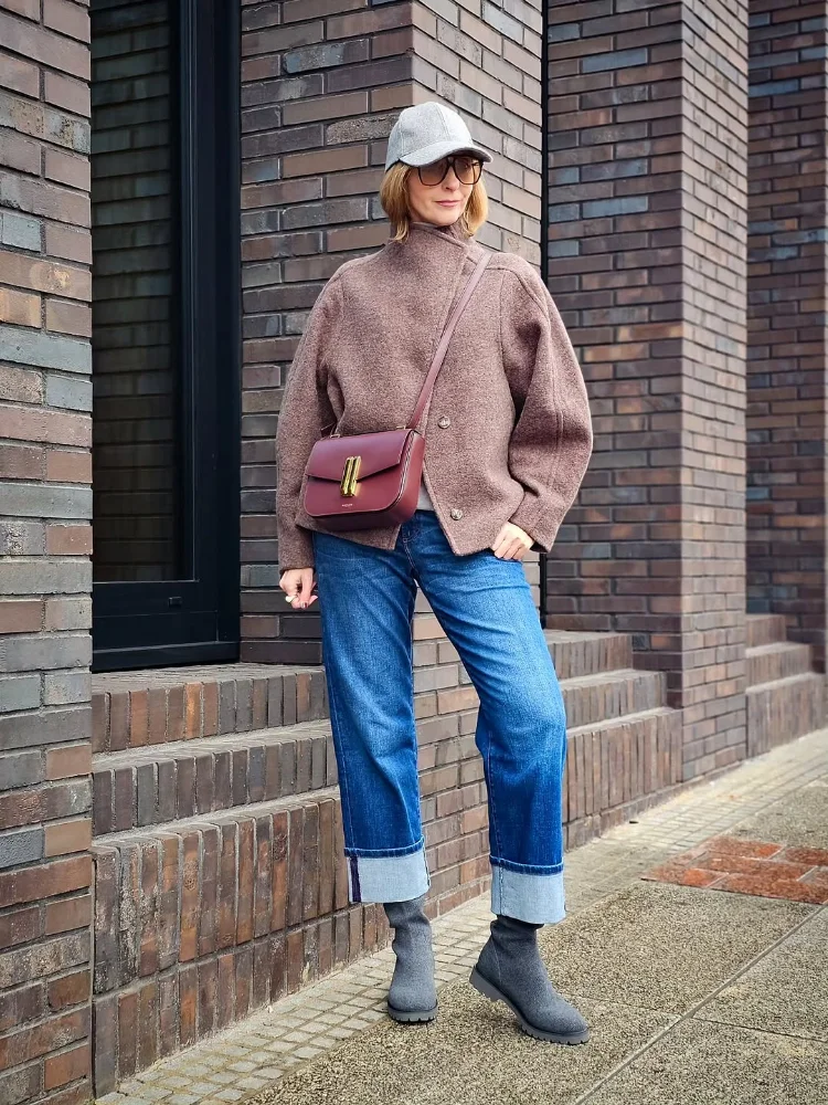 

Casual Edgy Short Wool Coat Solid Stand Collar Full Sleeve Single-breasted Loose Coats Lady Fashion Daily Highstreet Outwears