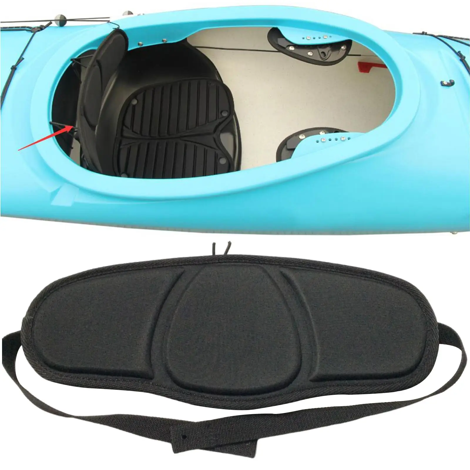 

Adjustable Kayak Seat Backrest with EVA Back Cushion Boat Seat Covers for Canoe Marine Use