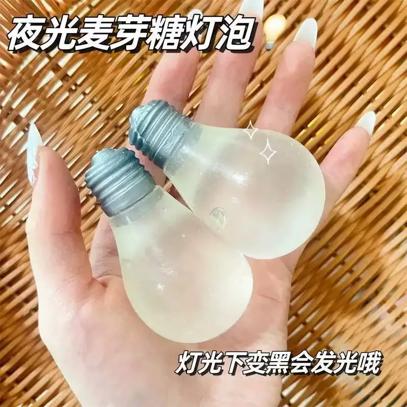 Squishy Light Bulb Maltose Luminous Squeeze Toy Slow Rebound Sensory Fidget Toy Anxiety Relief Novelty Funny Decompression Gift view 6