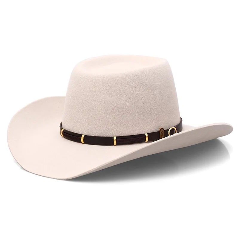 100% Wool Cowboy Hat for Women and Men with Shapeable Wide Brim - Felt Cattleman Western Hats for Cowboys and Cowgirls