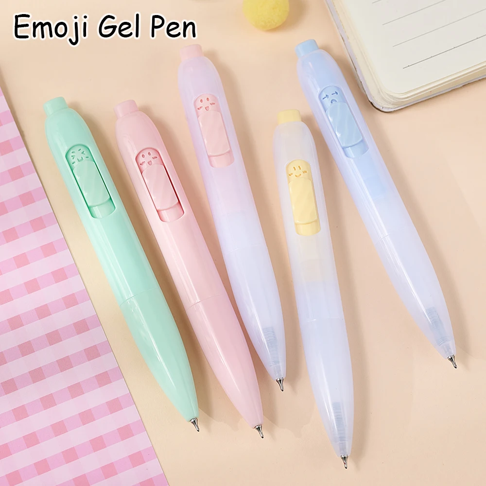 

4 упаковки милых гелевых ручек Emoji в стиле IG, простые и эстетичные портативные карманные ручки для школьного офиса и письма