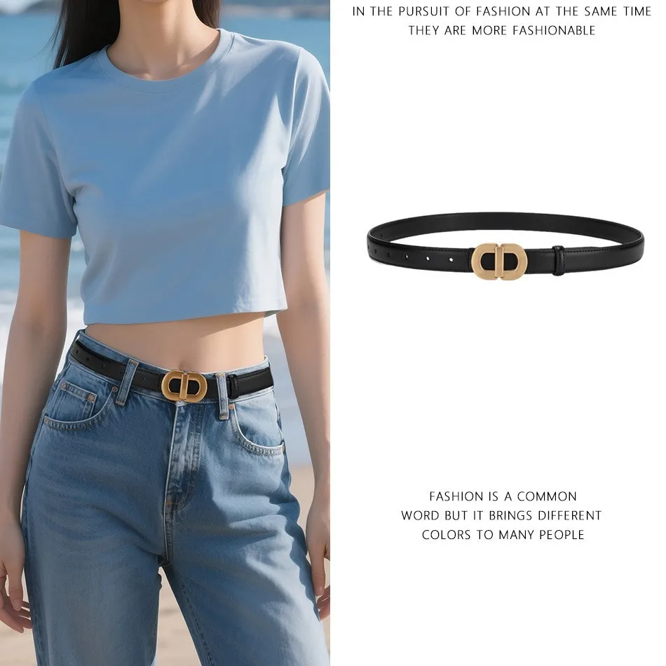 

New style women's genuine leather belt, simple and casual versatile belt, matching jeans design belt