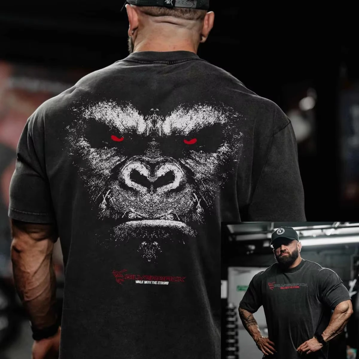 Streetwear Brand With Eye - レッドアイゴリラプロフェッショナル筋力トレーニング服ブランド Tシャツ綿グラフィック Tシャツ男性女性夏ストリートウェア