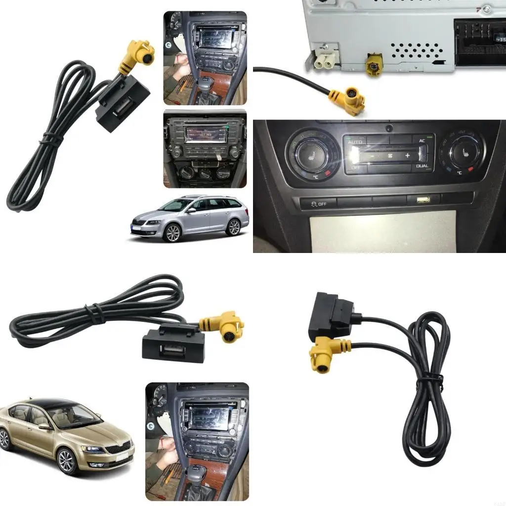 6XDF USB Port Conversion Cable Harness Accessory, Fit for RCD510 RNS315 Entertainment Systems 1 Meter Simple Setup
