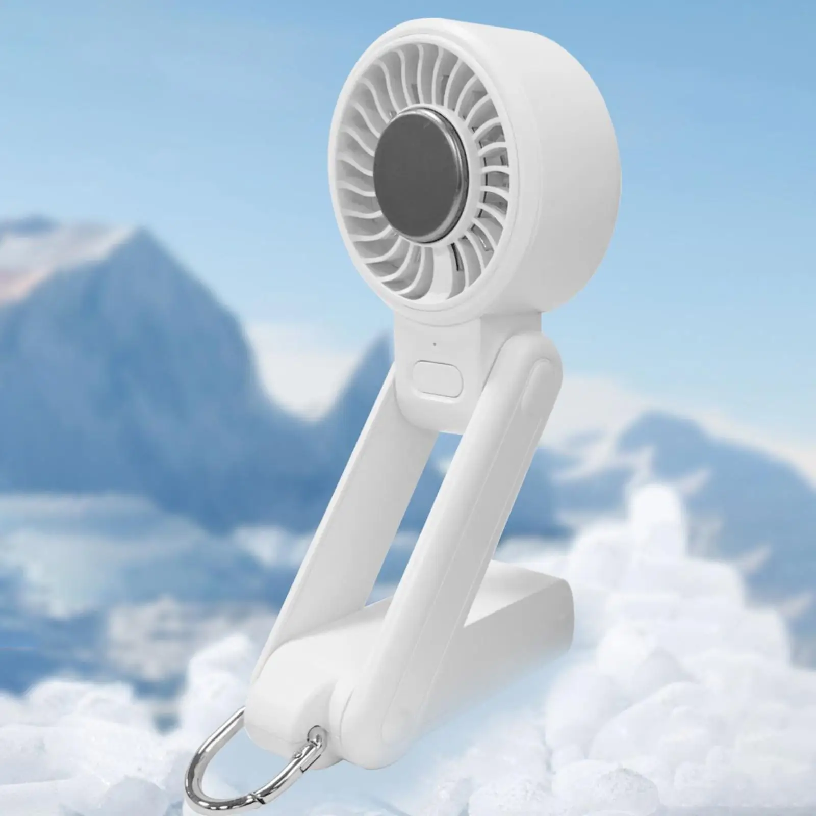 

Портативный ручной вентилятор, 4-скоростной регулируемый мини-вентилятор, перезаряжаемый через USB, 5 Вт, охлаждающий ледяной вентилятор для работы на открытом воздухе, путешествий