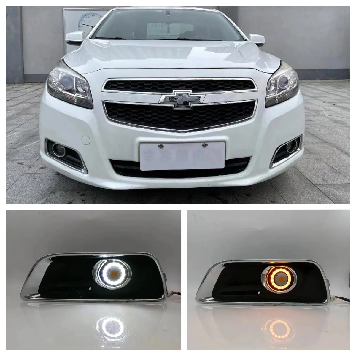 

LED Fog Lights Assembly For Chevy Chevrolet Malibu 2012 2013 2014 2015 Dual Colors Angel Eye Daytime Running Lights Fog Lamp Kit