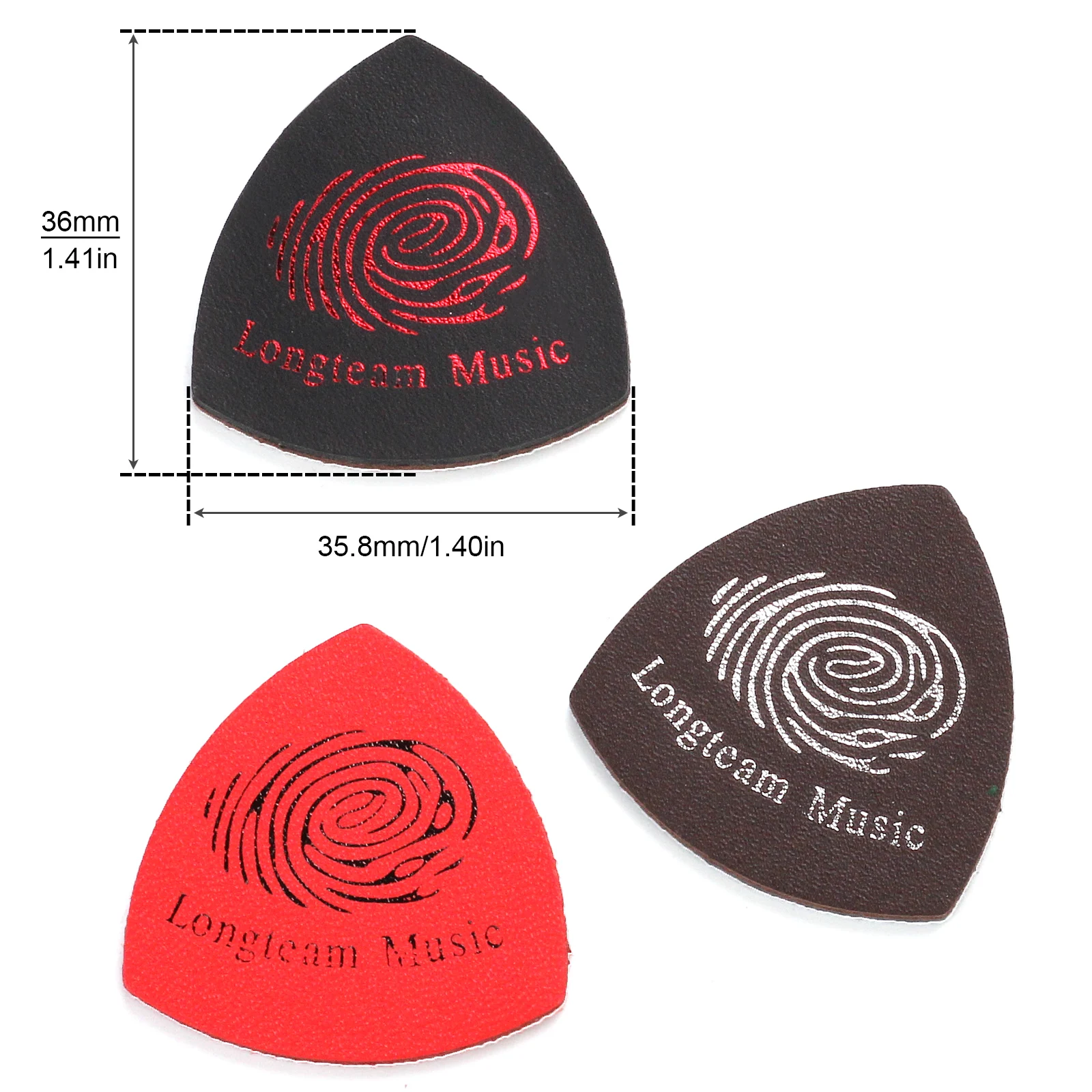 3pcs / Lot 3mm Genuine Leather Ukulele Picks Colorful Cowhide Finger Thumb Pick