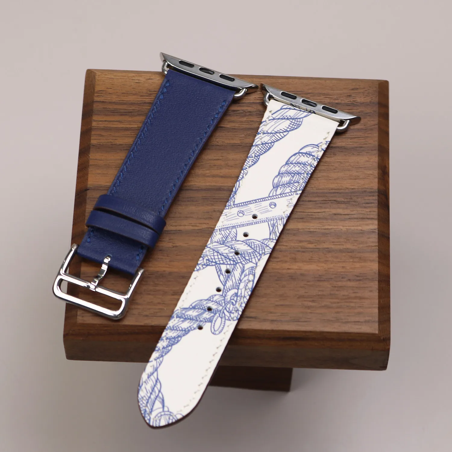 Mit Logo Echtlederarmband für Apple Watch Series 11 10 9 8 Se3 5 46mm 42mm 44 45 40 Business-Armband für Iwatch Ultra3 2 49mm