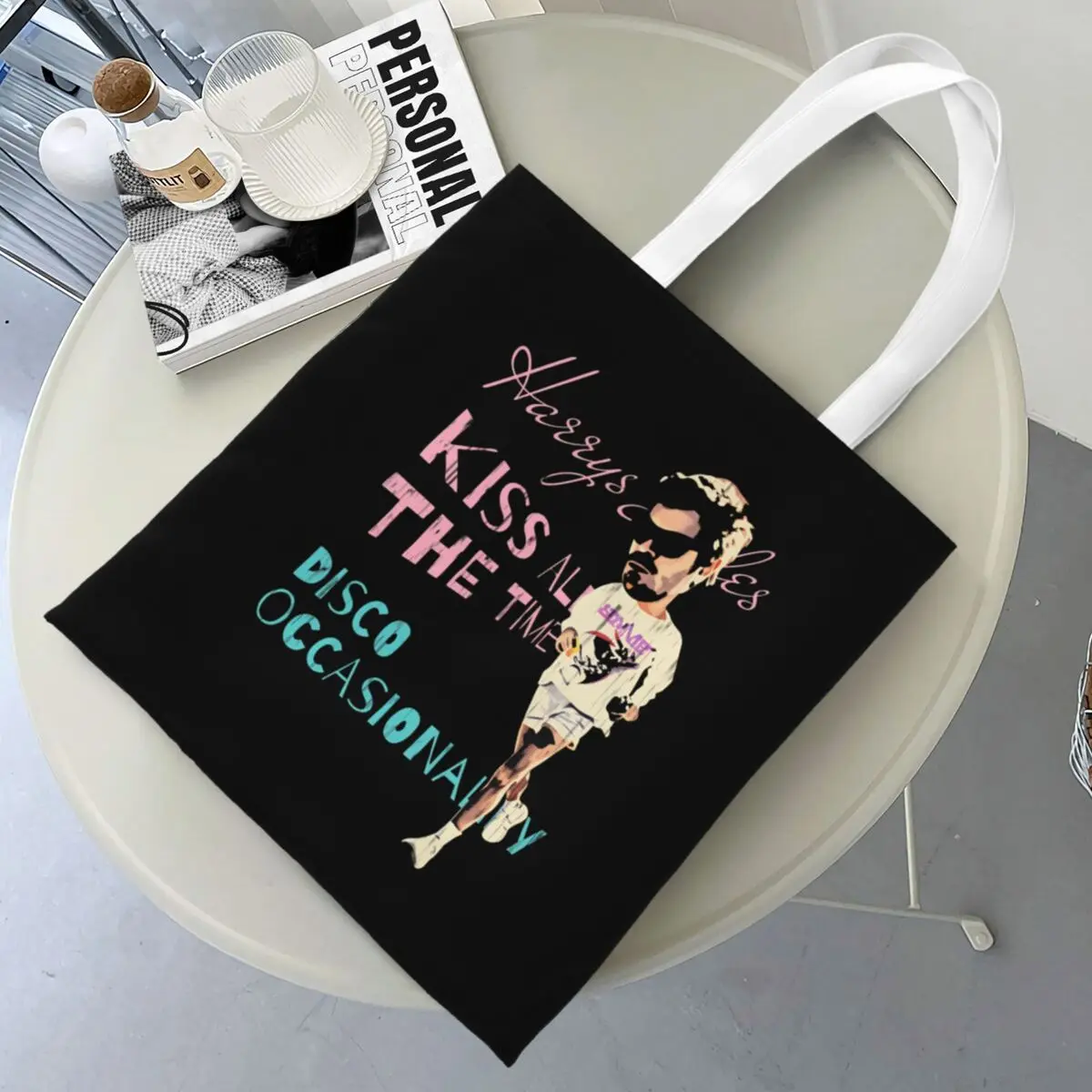 Harrys Styles We Belong Together Shopper Bag Kiss All The Time Graphic Shopping Bags Ladies Modern Tote Bag Student Handbags