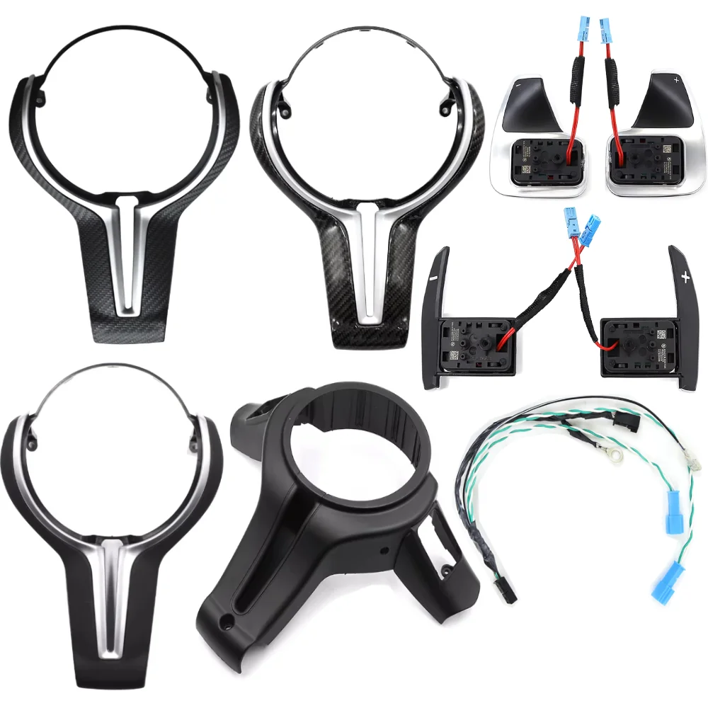 

M3 M6 Steering Wheel Cover Kit Upgrade Fit for F10 F30 F20 F48 F25 F32 Cruise Control Speed Button Switch Shift Paddle
