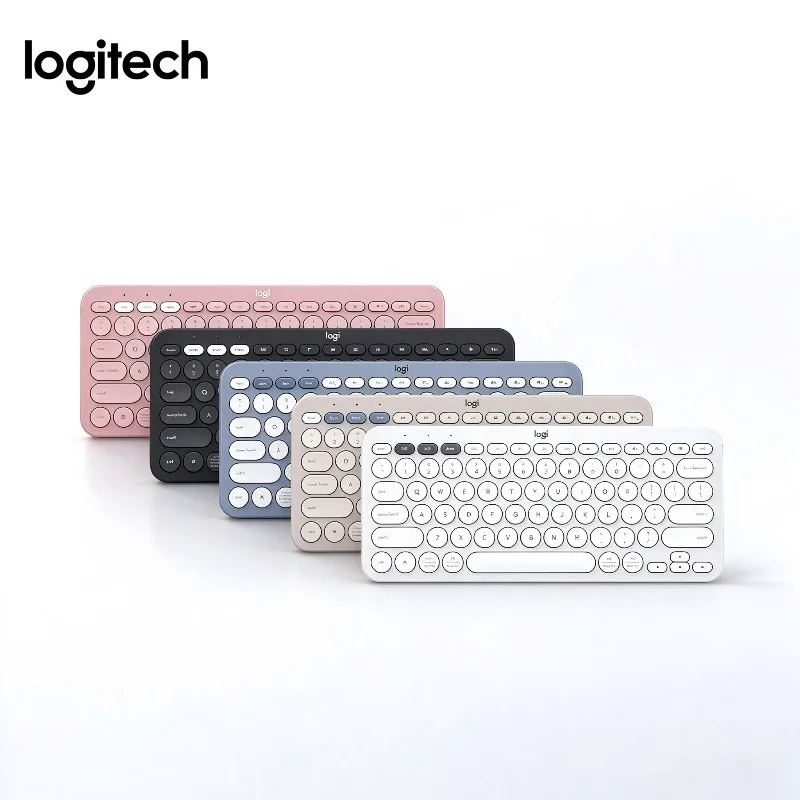 99% New Logitech K390 Wireless Bluetooth Keyboard Multi-Device Easy-Switch Slim Round Key Keyboard for Laptop PC Tablet