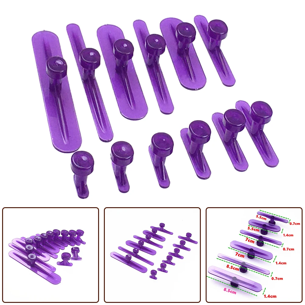 

New Style 12pc Glue Tabs Dent Removal Tools Dent Removal Tool Car Body Glue Tabs Purple Car Acesssories Tool