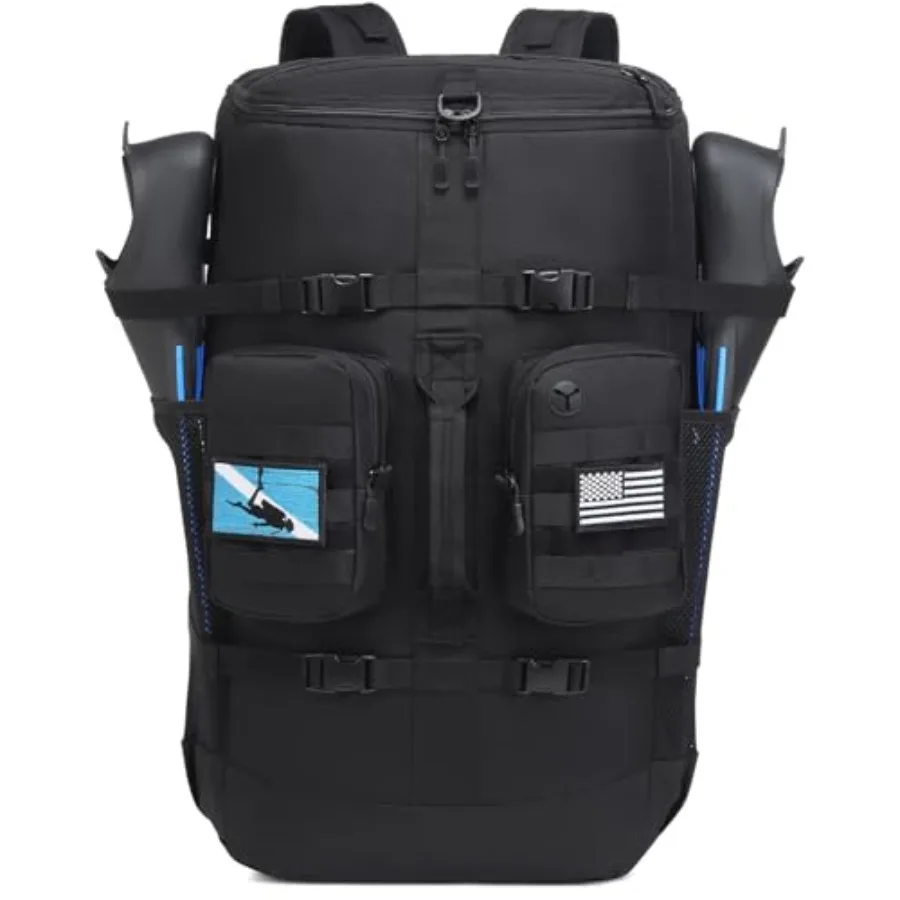 

Scuba Diving Backpack - 65L Large Travel Backpack for Scuba Diving and Snorkeling Gear Holds Snorkel Fins More Bag Only Black