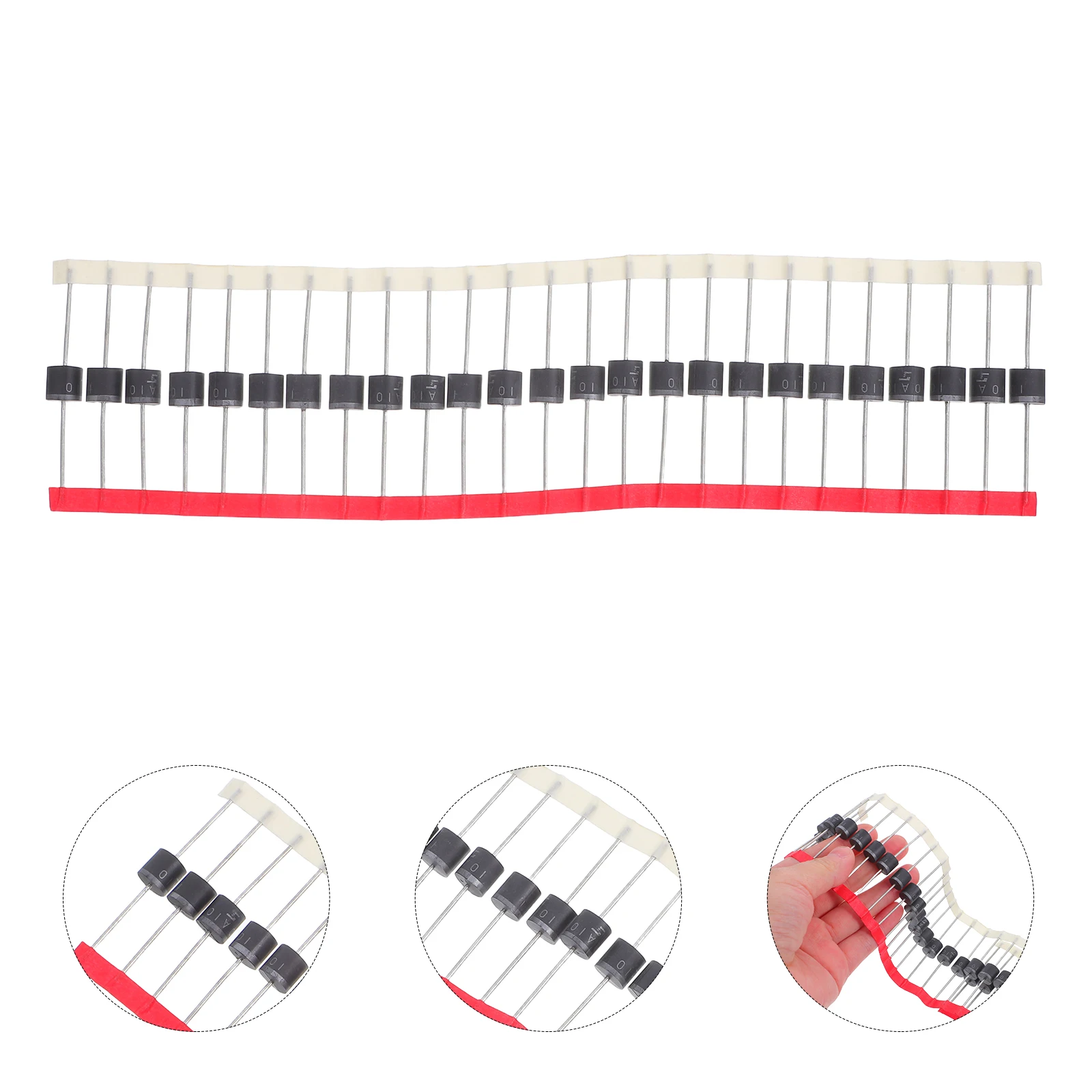 

25pcs 10A10 Rectifier Diodes R-6 Axial Electronic Silicon Diodes Current Conversion Stable Performance Fast Response For Power