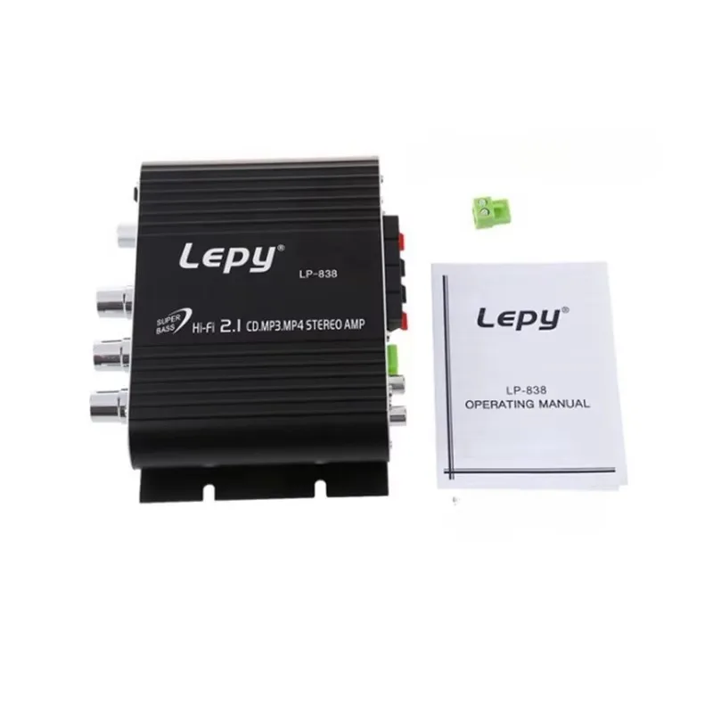 Lepy LP-838 HIFI Amplifier 2.1 Channel Subwoofer Amp Car Home Theatre Sound SystemAmplificadora DC 12V3A