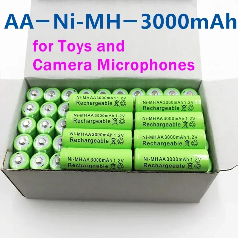 4-50PCS AA Rechargeable Batteries Ni-MH 3000mAh Capacity and Long-lasting Performance for Toys and Camera Microphones