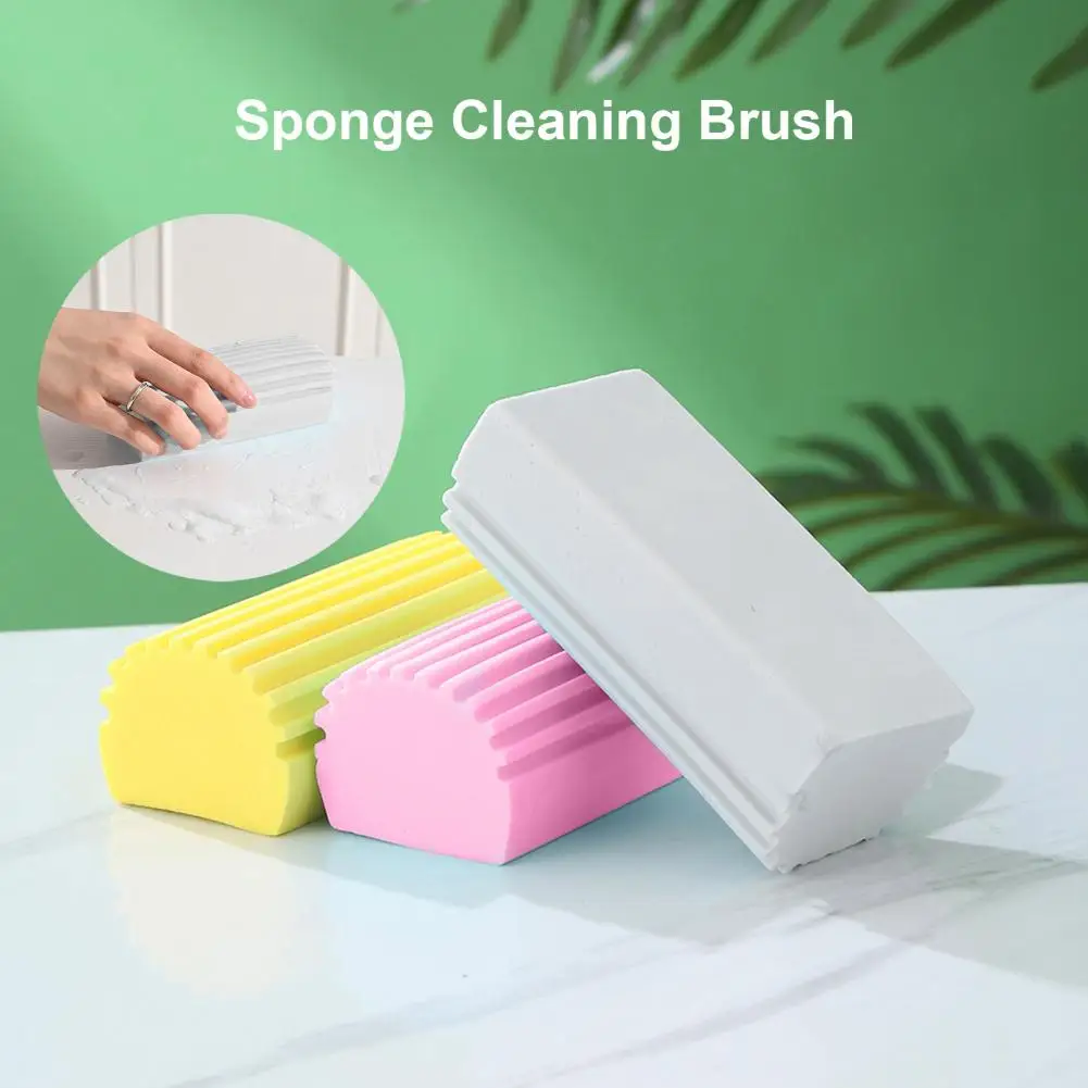 Sponge Brush Dense Holes Water Absorption U-shaped Groove Dust Removal Sponge Cleaning Brush Kitchen Utensil Household Cleaning