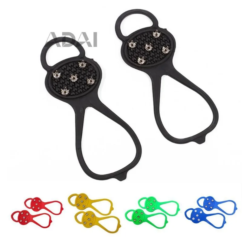 

Накладки на обувь для альпинизма и снежных трасс, 5-зубчатые, силиконовые, для активного отдыха, противоскользящие, для лазания по снегу, 2 комплекта