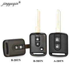 jingyuqin 10pcs/lot Remote Car Key Shell Case Fob 2/3 Buttons For Qashqai Nissan Micra Navara Almera Note Replacement