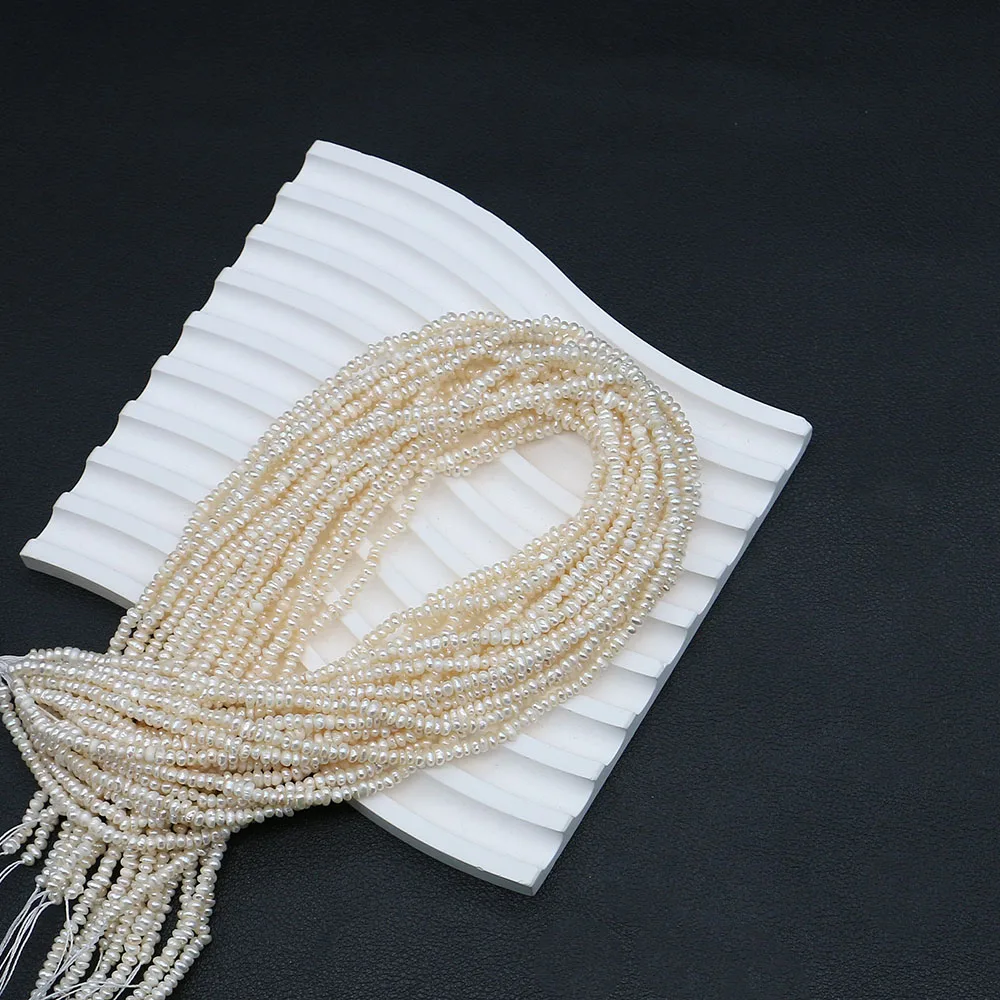 

3-4mm Flat Shape Natural Freshwater Pearl Baroque Pearl Straight Hole Loose Bead 1strand Handmade Necklace Bracelet Jewelry Gift