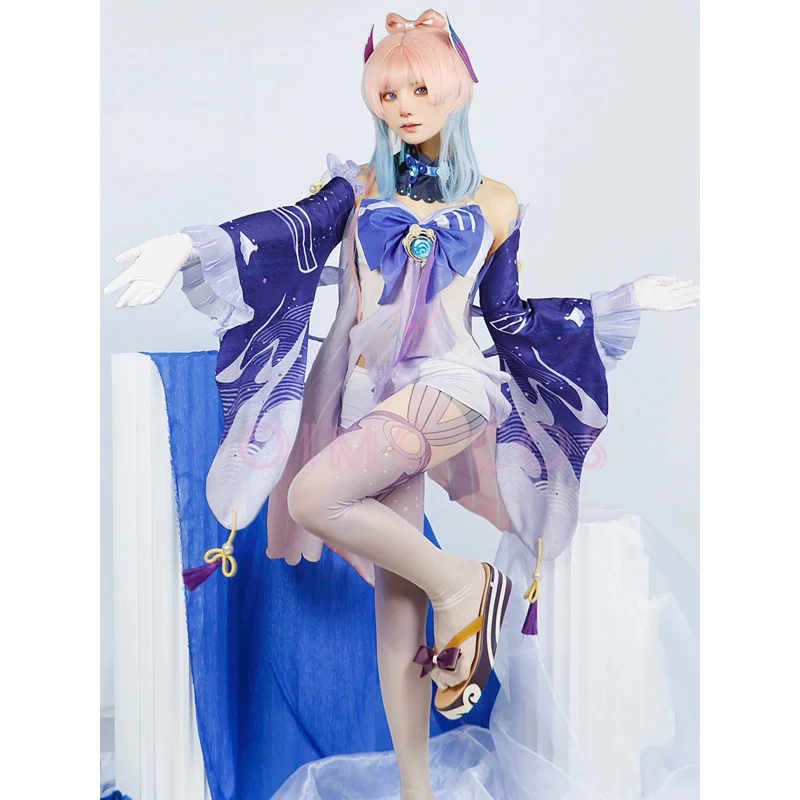 Sangonomiya Kokomi Cosplay Costume Genshin Impact Uniform Wig Anime Chinese Style Halloween Costumes Game