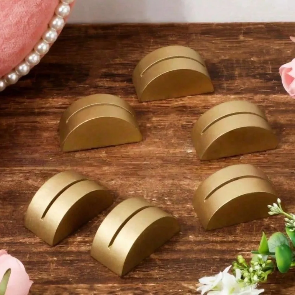 10pcs Portable Wooden Wood Card Holder Semicircle Art Crafts Table Number Stands Place Card Holders Wedding Banquet