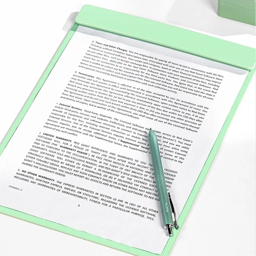 1 Pc Plastic Board Clamp Note Paper Folder Drawing Writing Sheet Pad Durable Document Folder Simple Writing Tablet