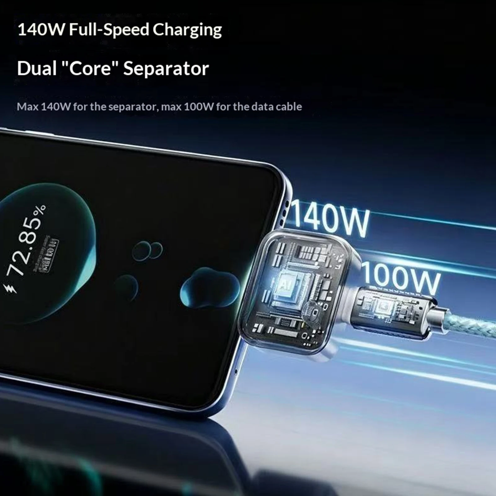 140W Smart Auto Stop Charging Adapter Auto Power-Off Automatic Disconnect Charger Fast Charging Battery Saver For Type-C Devices