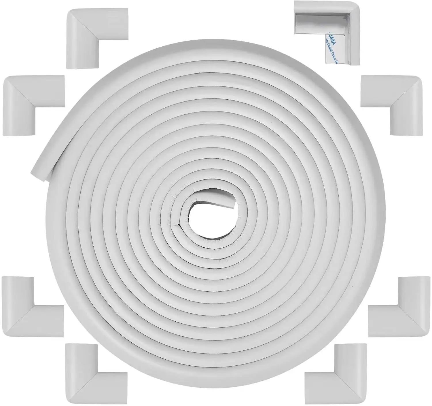 

19ft Foam Corner Protector for Baby Safety, White Edge Guard with Strong Adhesive