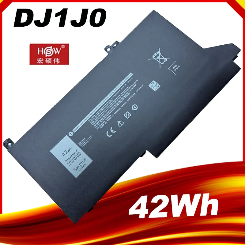 DJ1J0 42Wh 3 Cells Laptop Battery for Dell Latitude 12 7280 7290 E7280 E7290 13 7380 7390 E7380 E7390 14 7480 7490 E7480 E7490