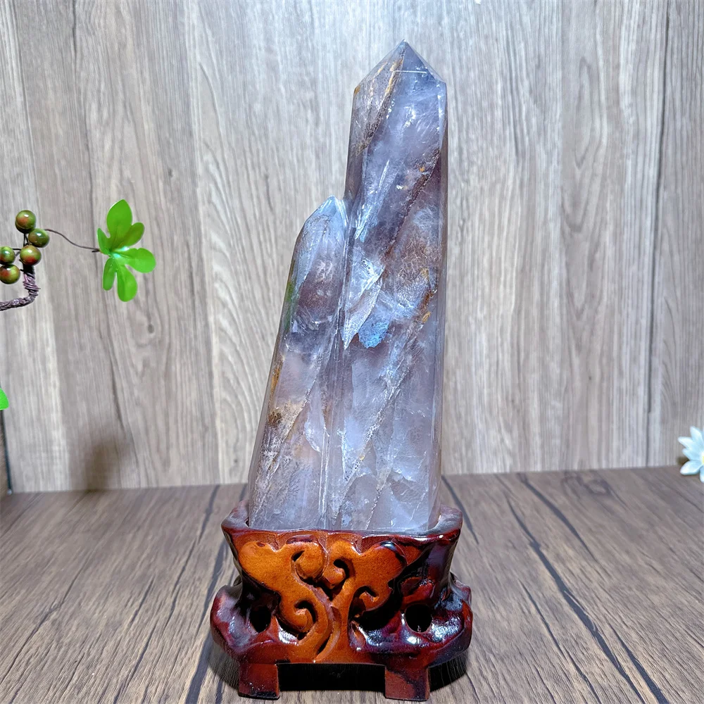 Natural Rose Quartz With Dendrite Tower  Pink Crystal Point Rose Quartz ornament magic wand Healing Gemstone Crystal Tower